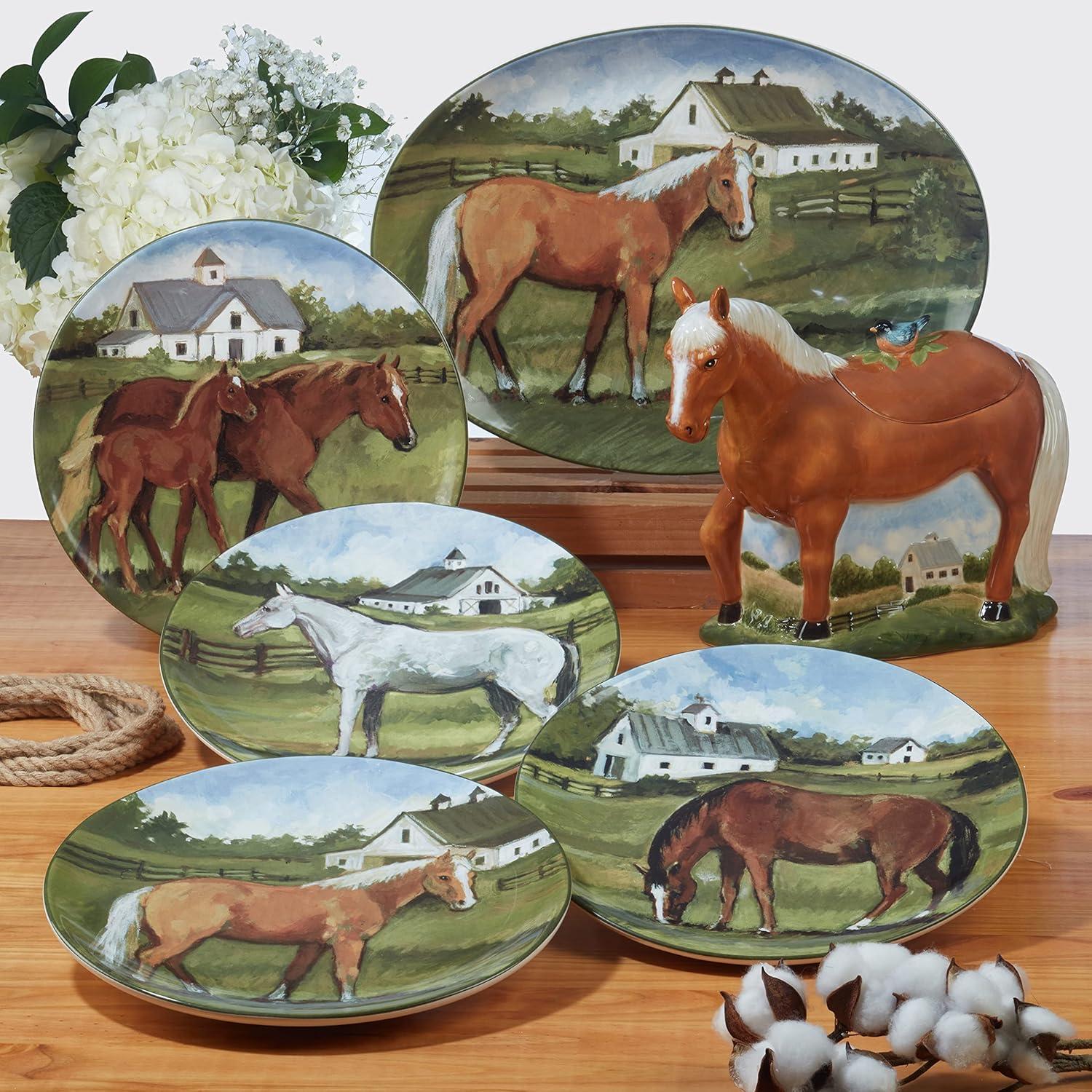 Set of 4 York Stables Assorted Salad/Dining Plates - Certified International