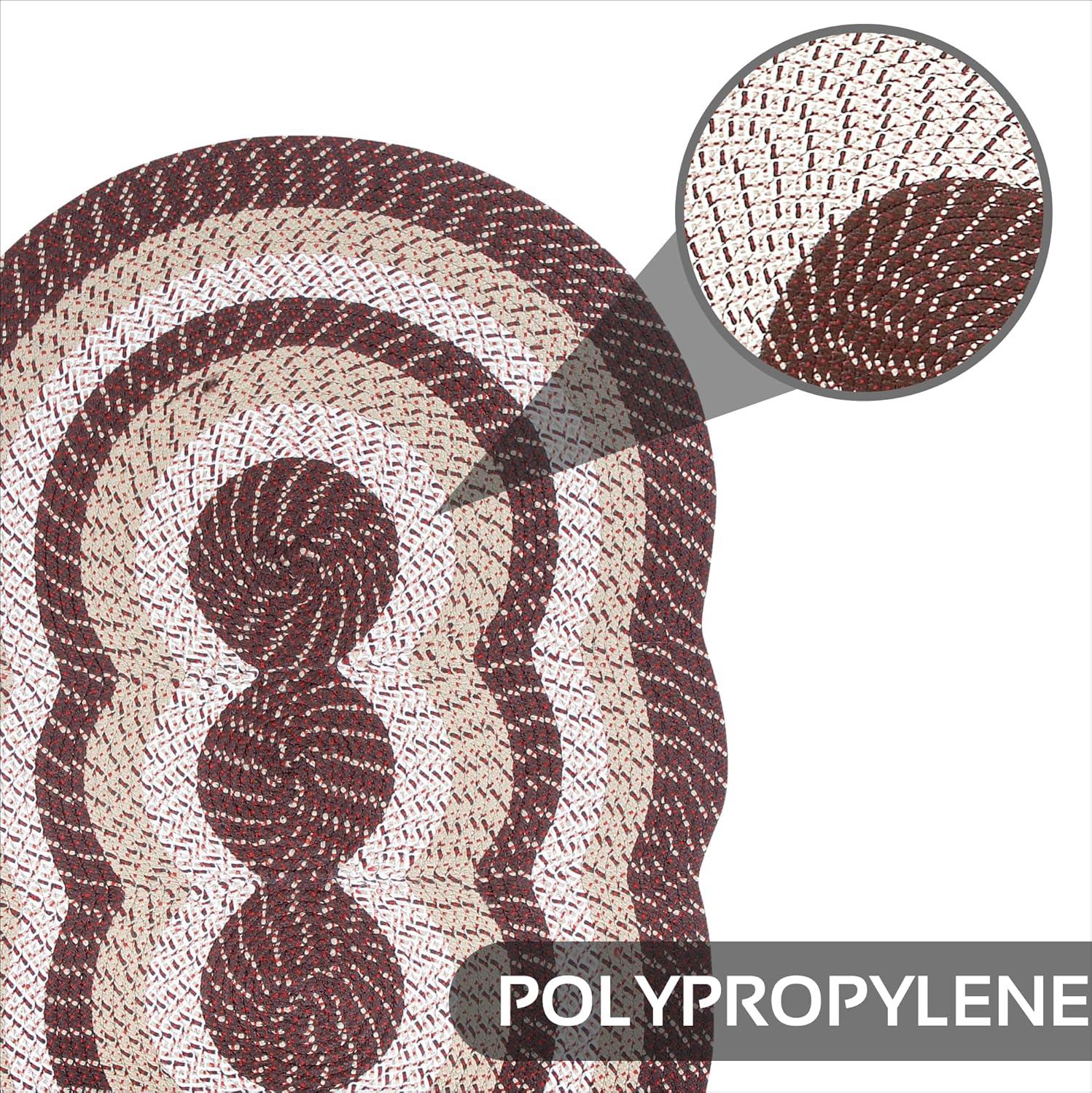 Better Trends Country Braid Reversible Indoor Area Utility Rug 100% Polypropylene, 40" x 60" Tri-Circle, Brown Stripe