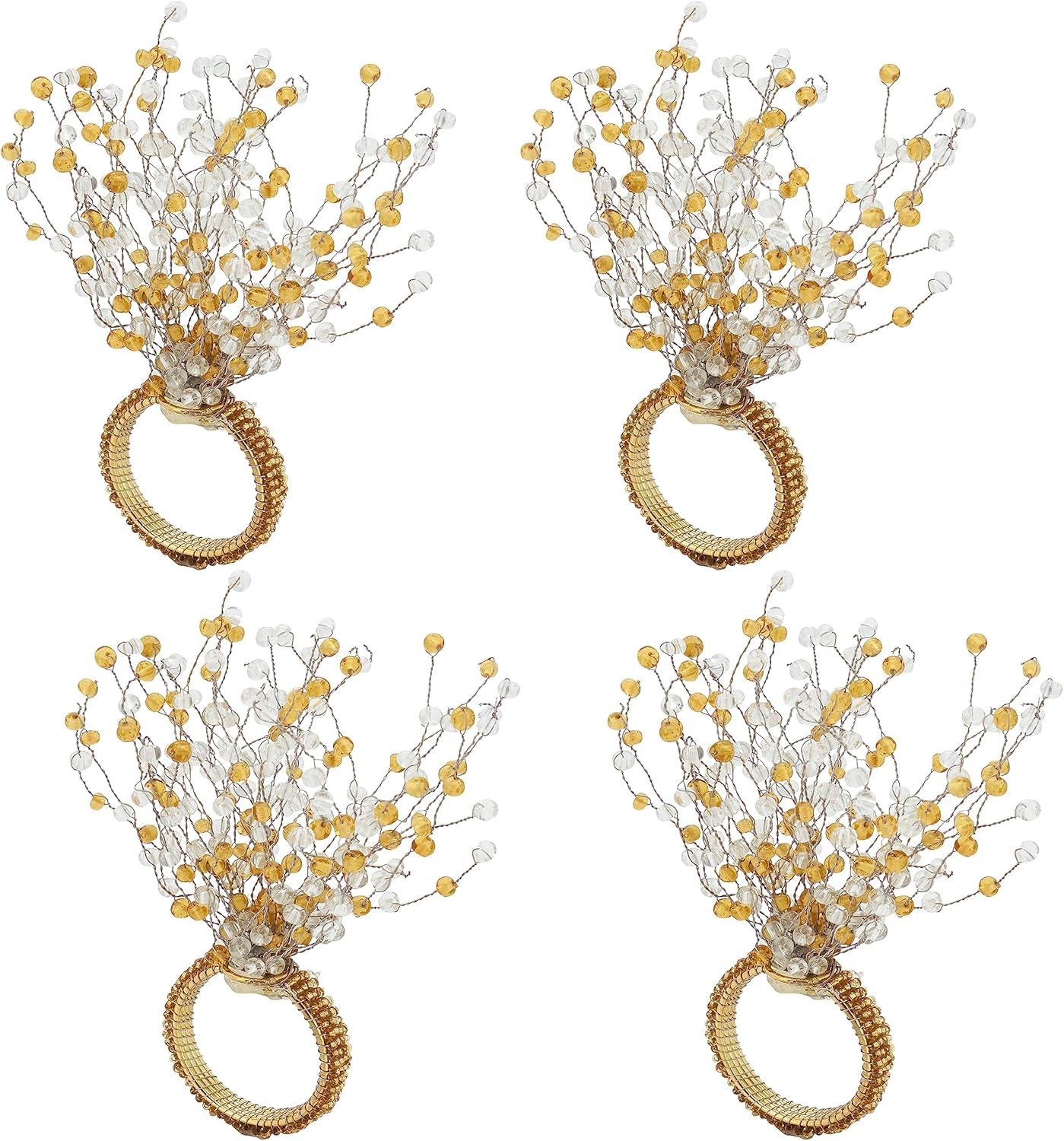 Saro Beaded Design Napkin Ring (Set of 4)