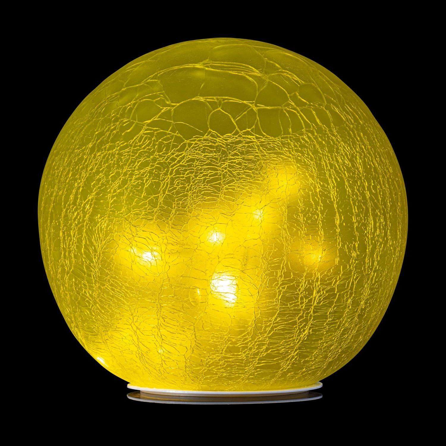 Alpine Corporation 7" Textured Glass Light-Up Gazing Globe, White