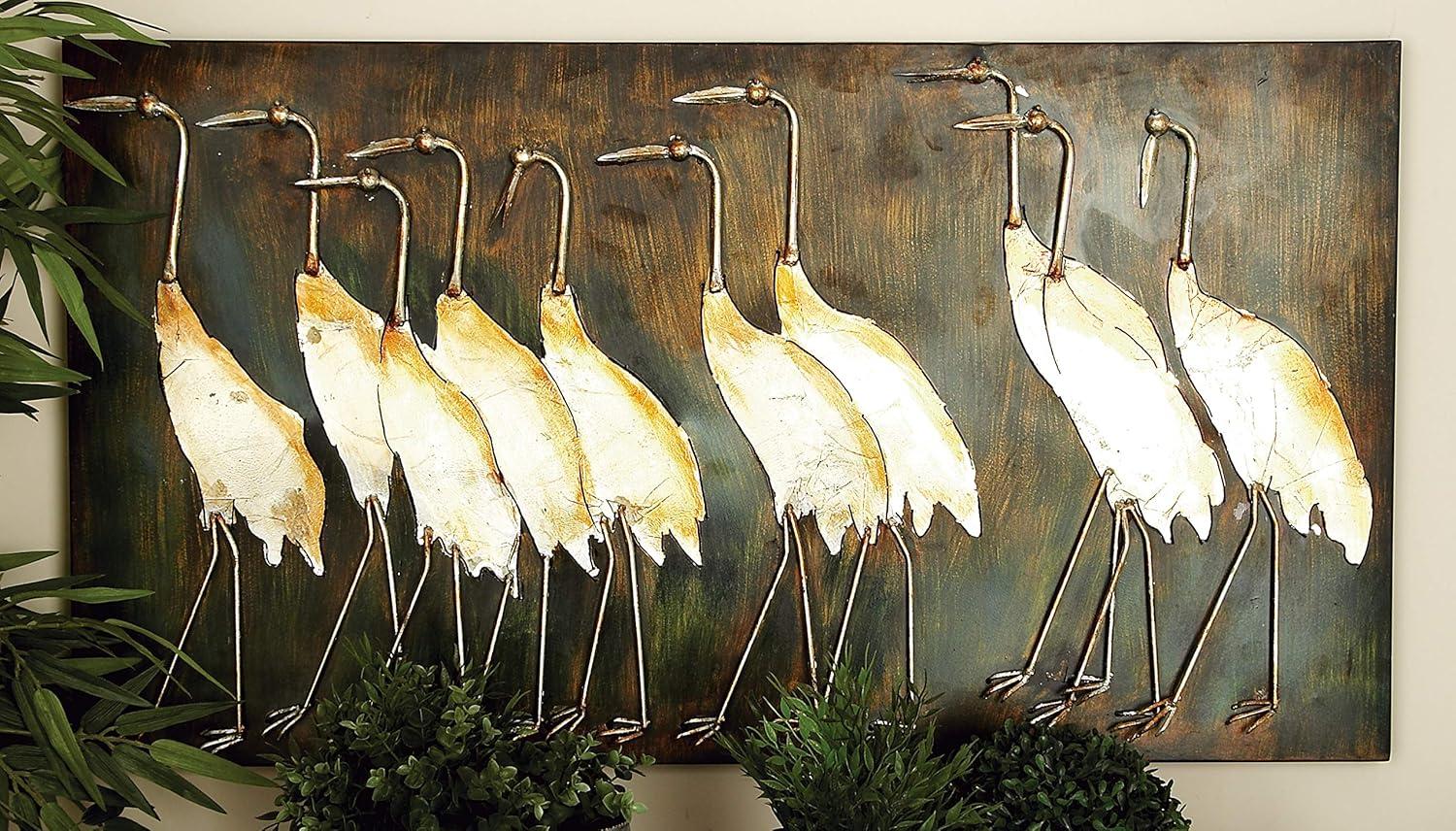 DecMode Brown Metal Bird Wall Decor