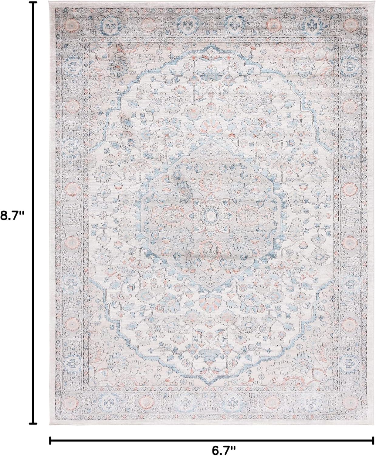 Oregon ORE813 Power Loomed Area Rug - Grey/Blue - 6'7"x8'7" - Safavieh.
