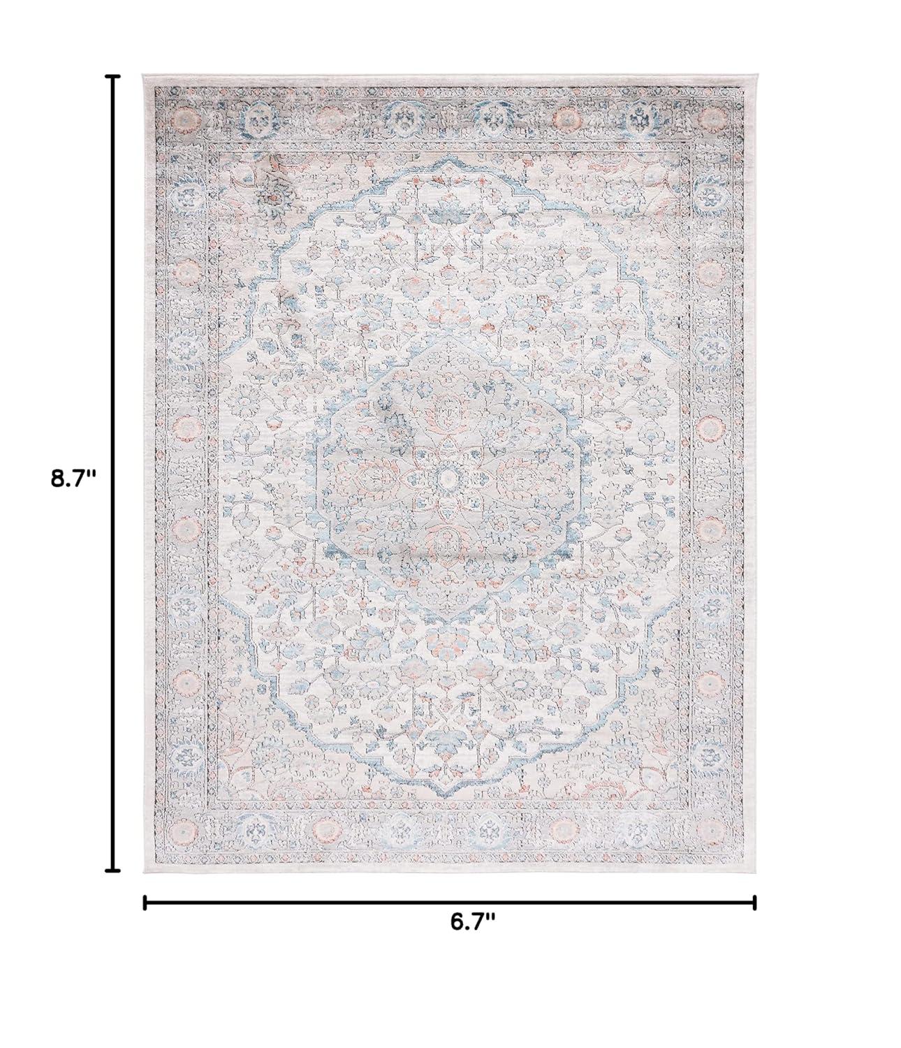 Oregon ORE813 Power Loomed Area Rug - Grey/Blue - 6'7"x8'7" - Safavieh.