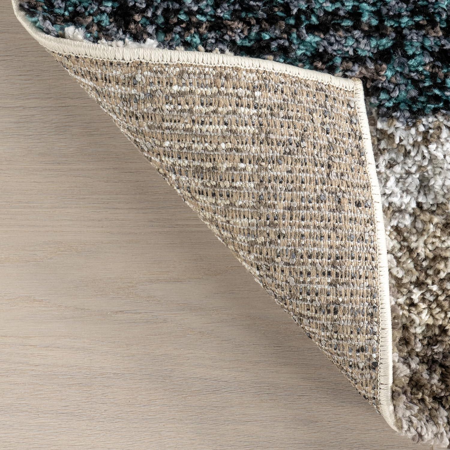 Striped Shaggy Woven Rug - nuLoom