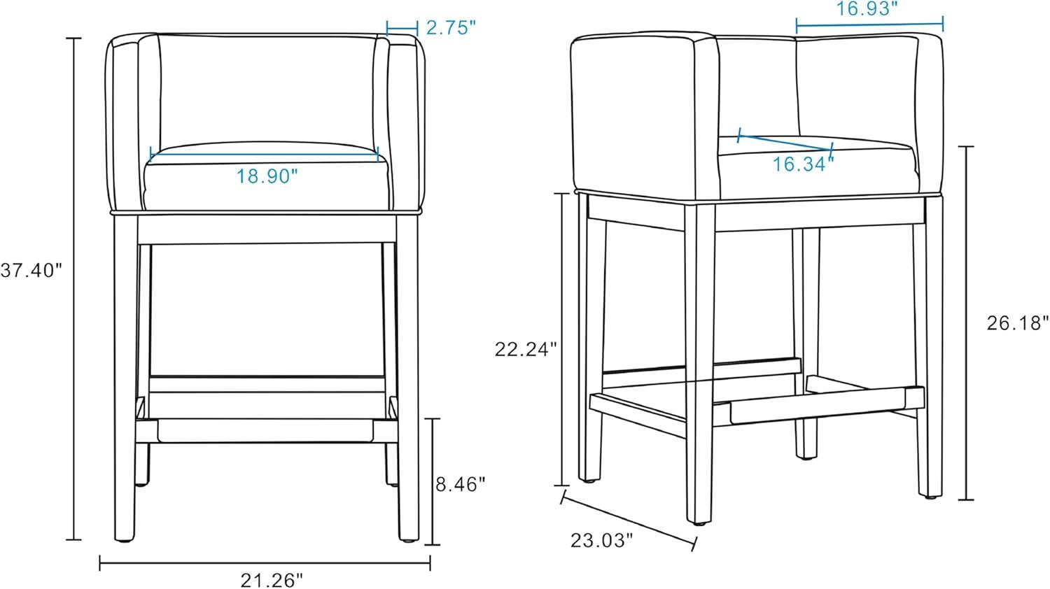 Kingsley Beech Wood Counter Height Barstool - Manhattan Comfort