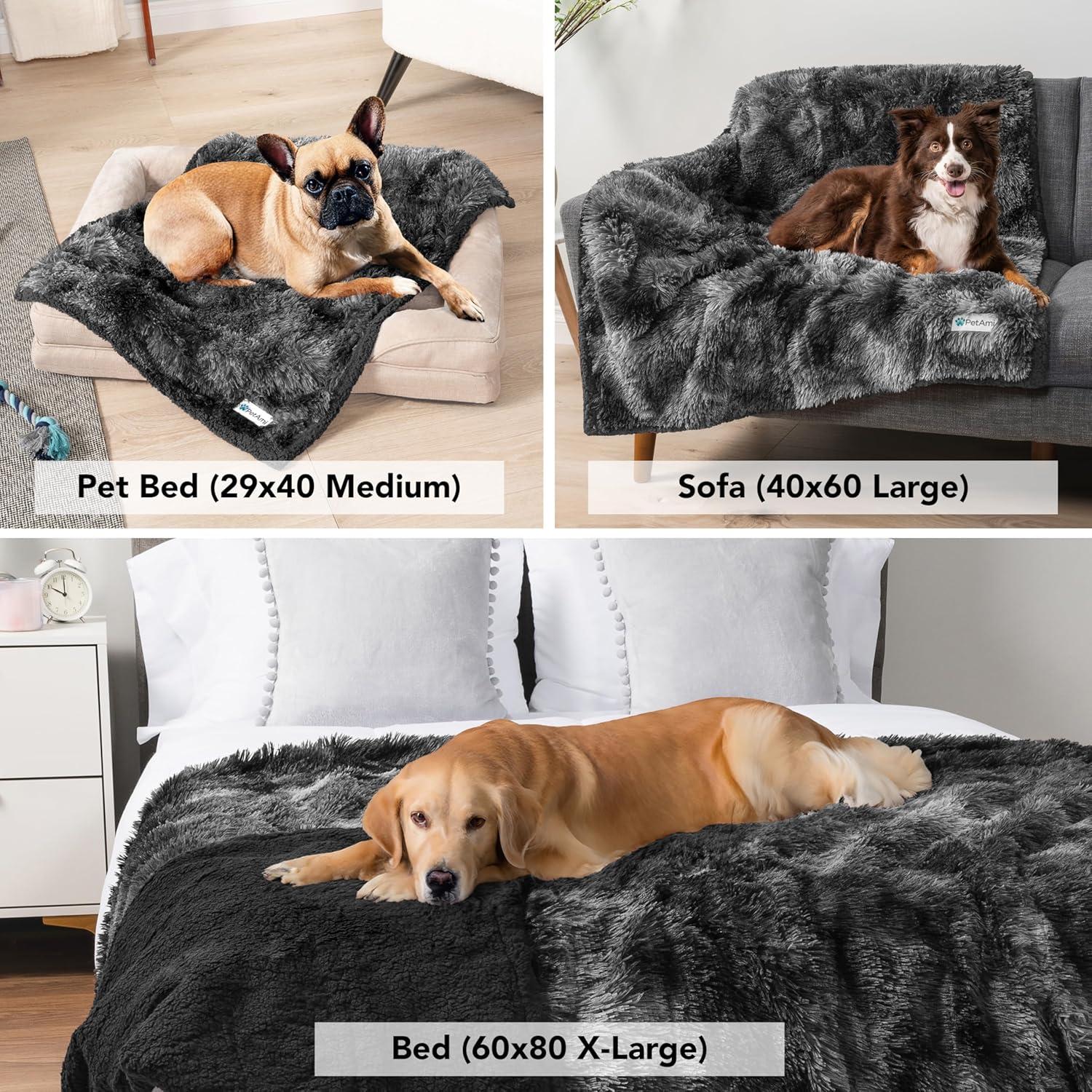 PetAmi Faux Fur Sherpa Pet Blanket