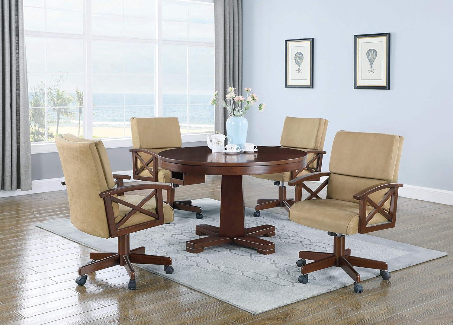 DPlus Upholstered Game Chair Tobacco and Tan