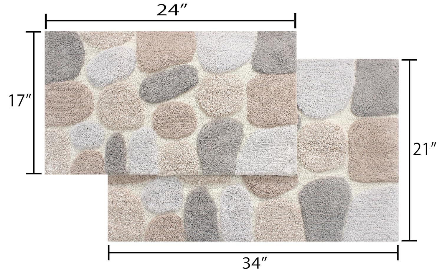 2pc 32"x20" Pebbles Bath Rug Set Gray/Blue - Chesapeake Merchandising