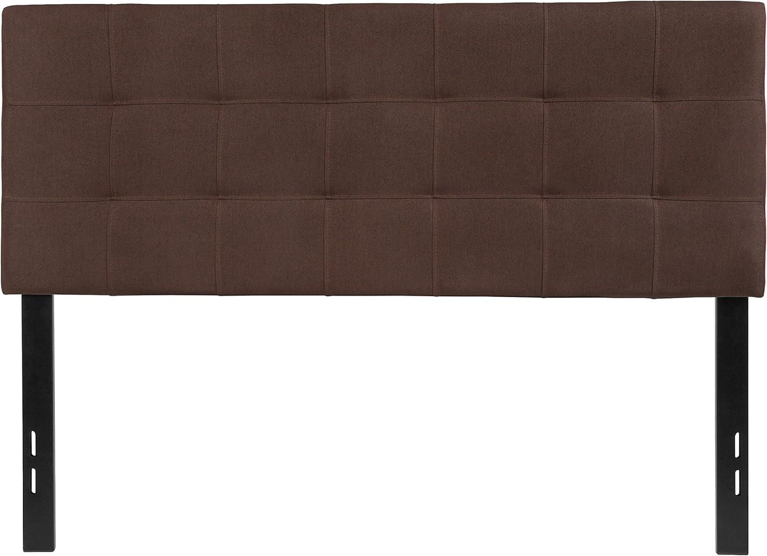 Emma and Oliver Quilted Tufted Upholstered Full Size Headboard in Beige Fabric