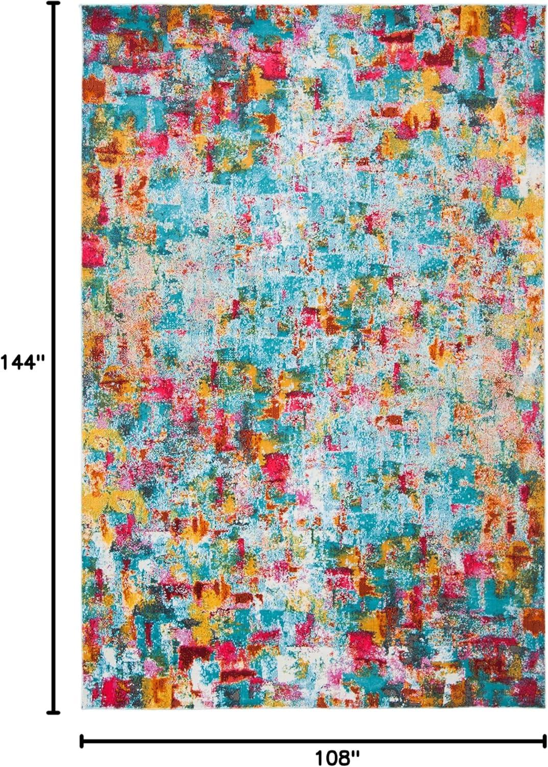 SAFAVIEH Luxor Fedelma Abstract Area Rug, Aqua/Fuchsia, 9' x 12'