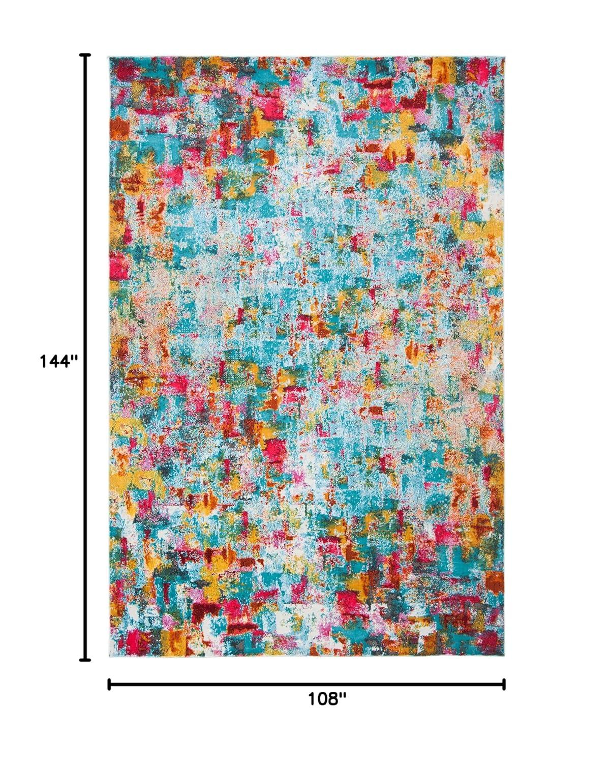SAFAVIEH Luxor Fedelma Abstract Area Rug, Aqua/Fuchsia, 9' x 12'
