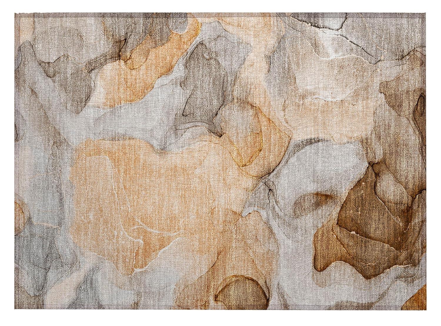 Addison Rugs Chantille Indoor/Outdoor Transitional Watercolors Orange Washable Rectangle Rug, 1'8" x 2'6"