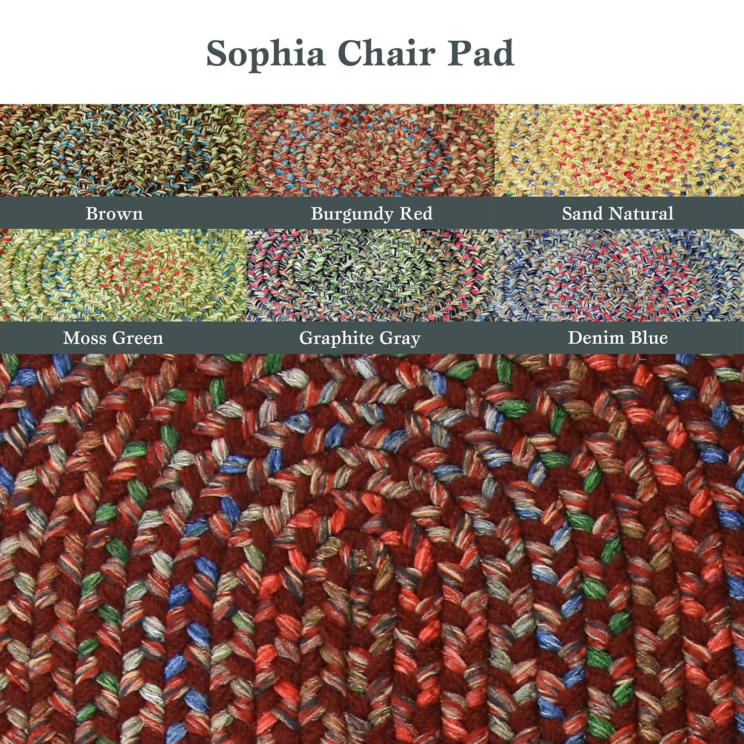 Rhody Rug Katie Braided Chair Pads by  (Set of 4) Burgundy