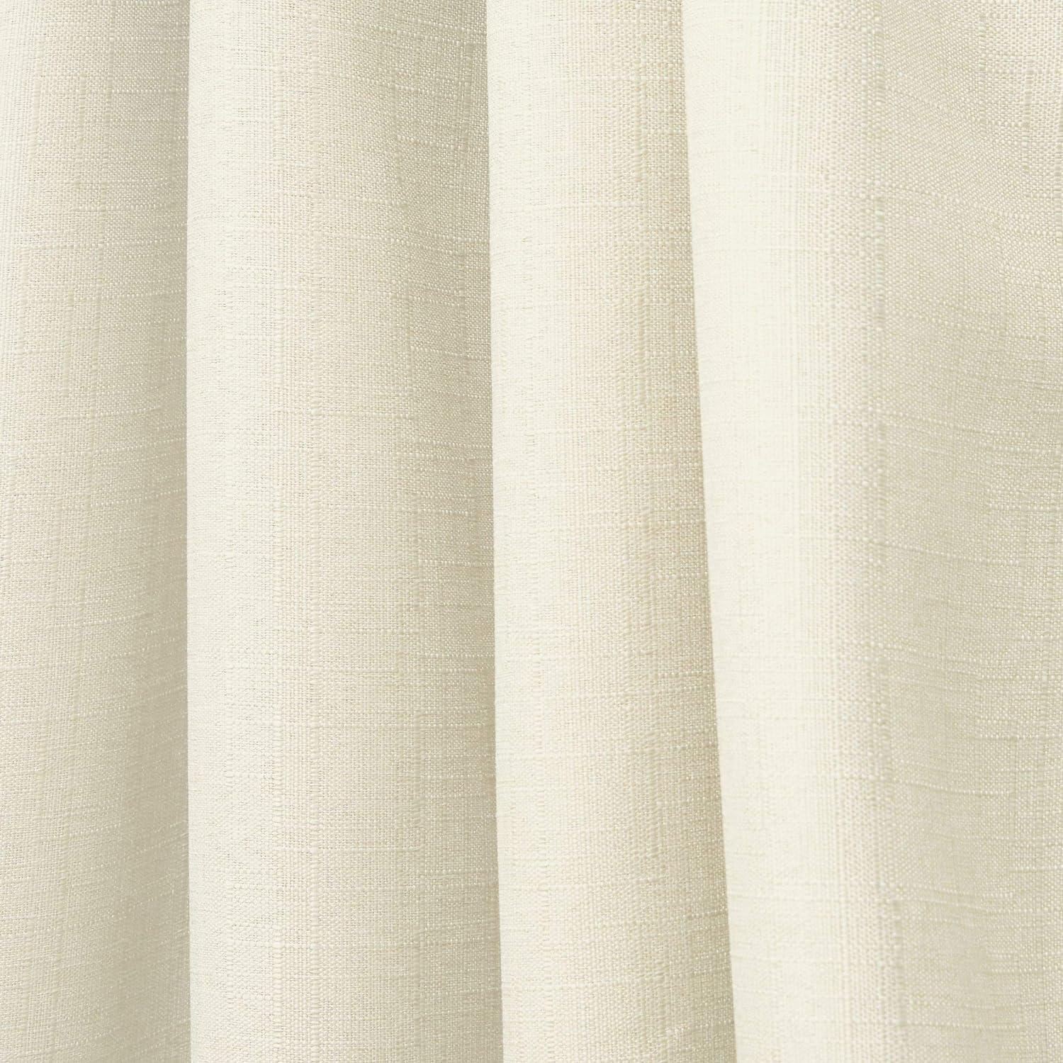 Exclusive Home Curtains Loha Linen Grommet Top Curtain Panel Pair, 54x96, Ivory