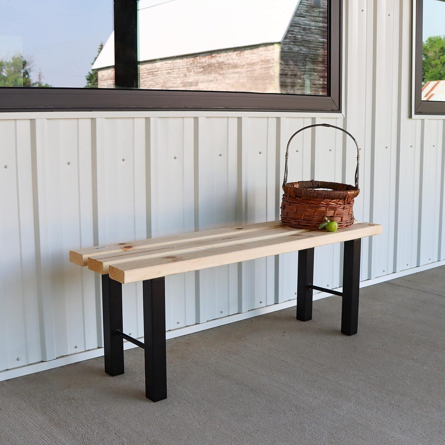 7Penn Industrial Metal Outdoor Table Legs in Black 2pk - 16 Inch Steel Legs