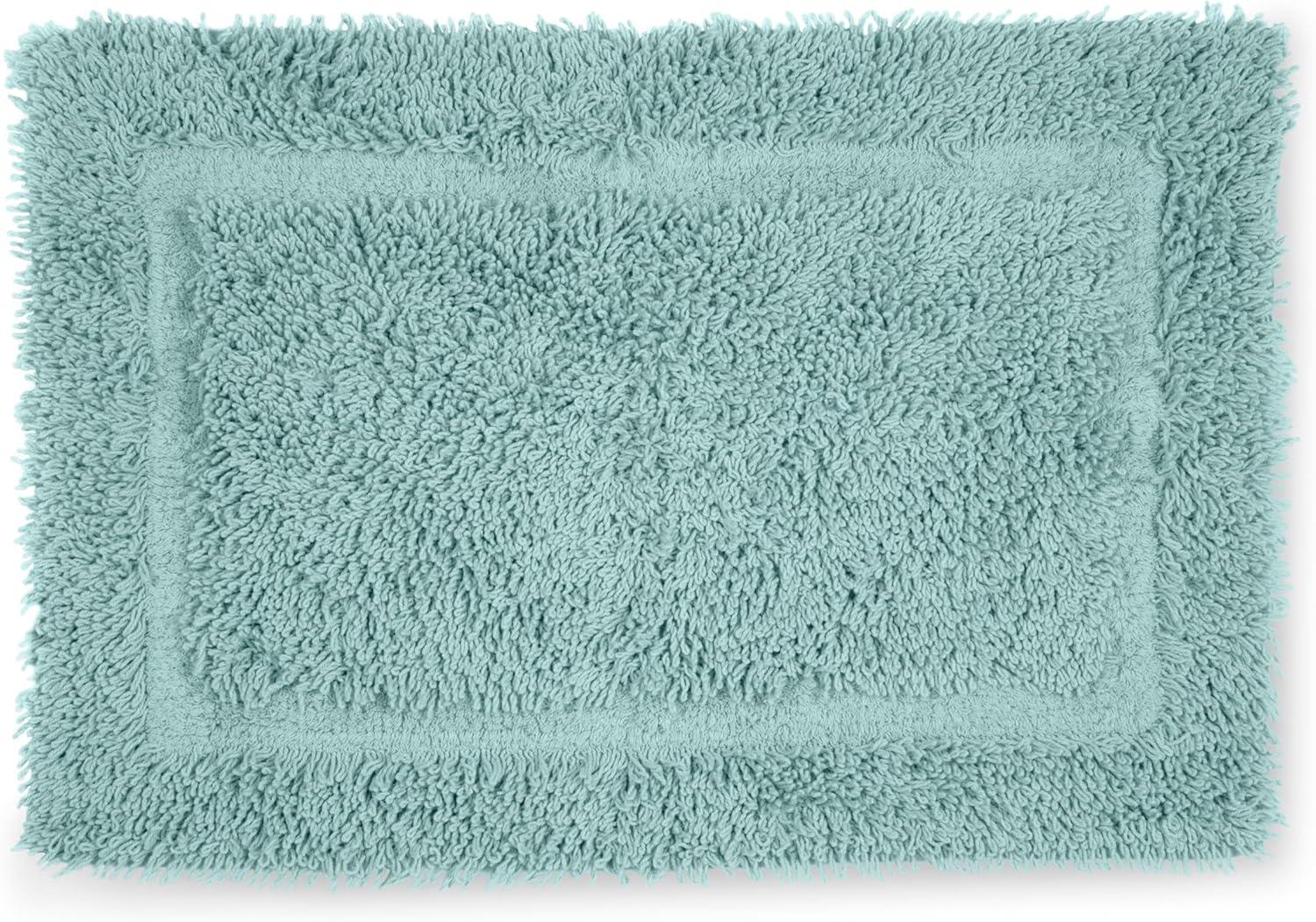 Martex 100% Cotton Bath Rug - Quick Dry - Ultra Soft & Extra Absorbent Non-Slip Bath Rug (Blue)