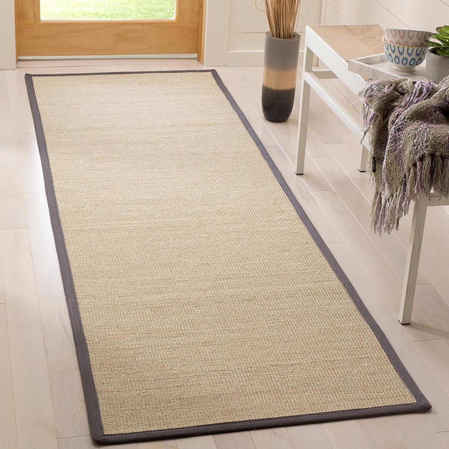 Natural Fiber NF131 Power Loomed Runner Rug - Beige/Black - 2'6"x6' - Safavieh.