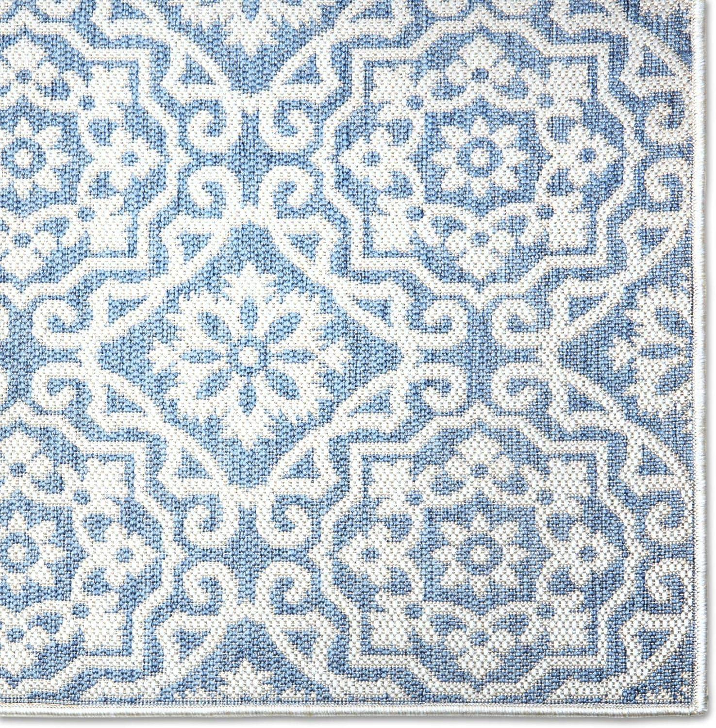 Nicole Miller New York Patio Country Danica Geometric Indoor/Outdoor Area Rug, Blue/Gray