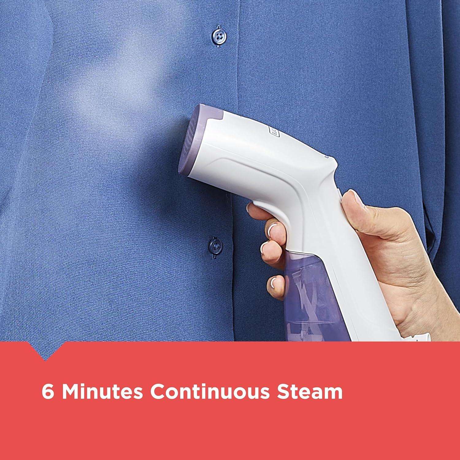 BLACK+DECKER BLACK+DECKER Compact Handheld Steamer, HGS012P, 25-Second Heat Up, 1000 Watts, Removes Wrinkles From Fabrics, Clothing And Upholstery