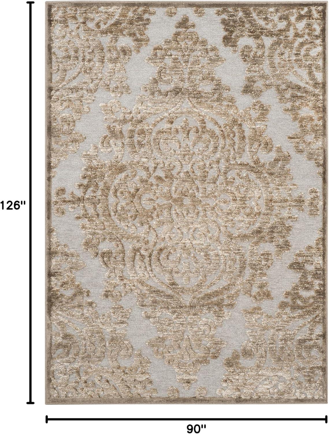 SAFAVIEH Paradise Edna Damask Area Rug, Mouse, 7'6" x 10'6"