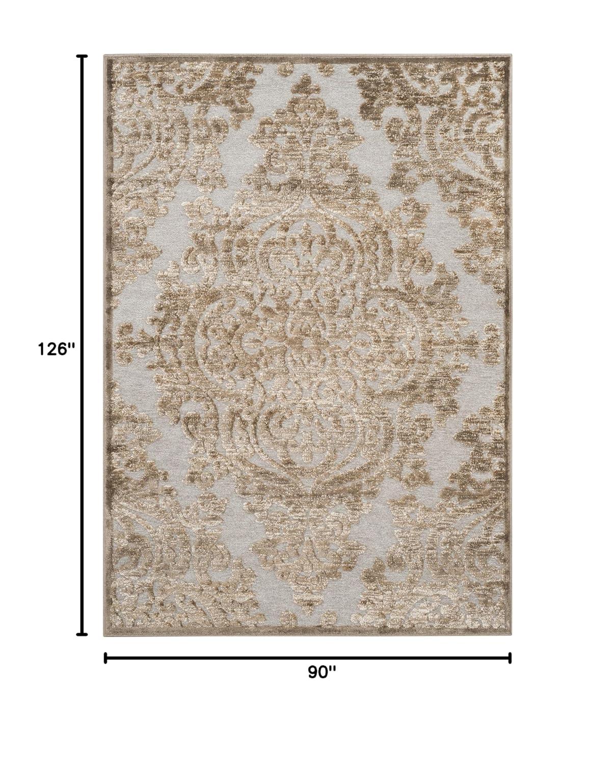 SAFAVIEH Paradise Edna Damask Area Rug, Mouse, 7'6" x 10'6"