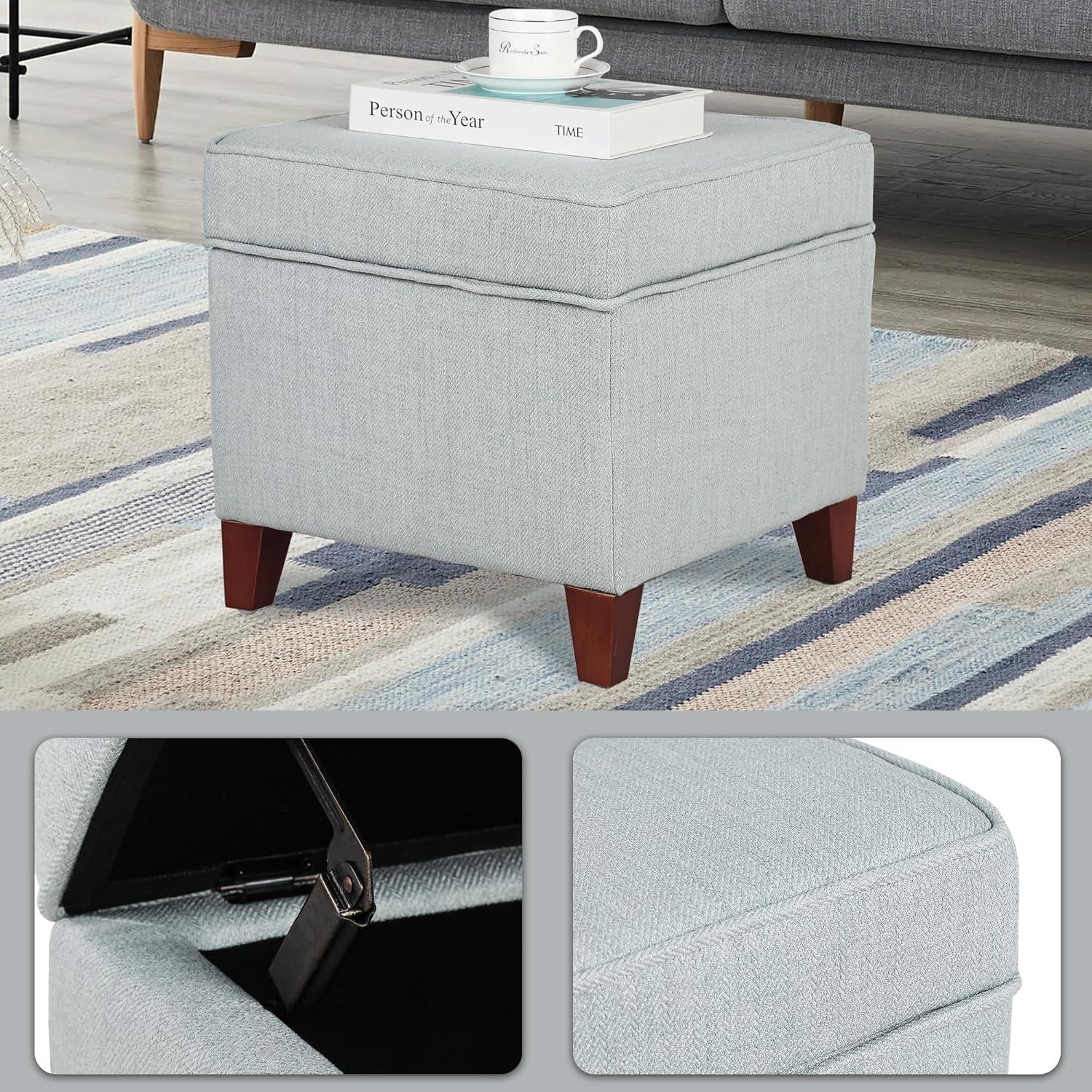 Homebeez Upholstered Tufted Storage Ottoman Footstool,Storage Cube Seat Foot Rest Stool