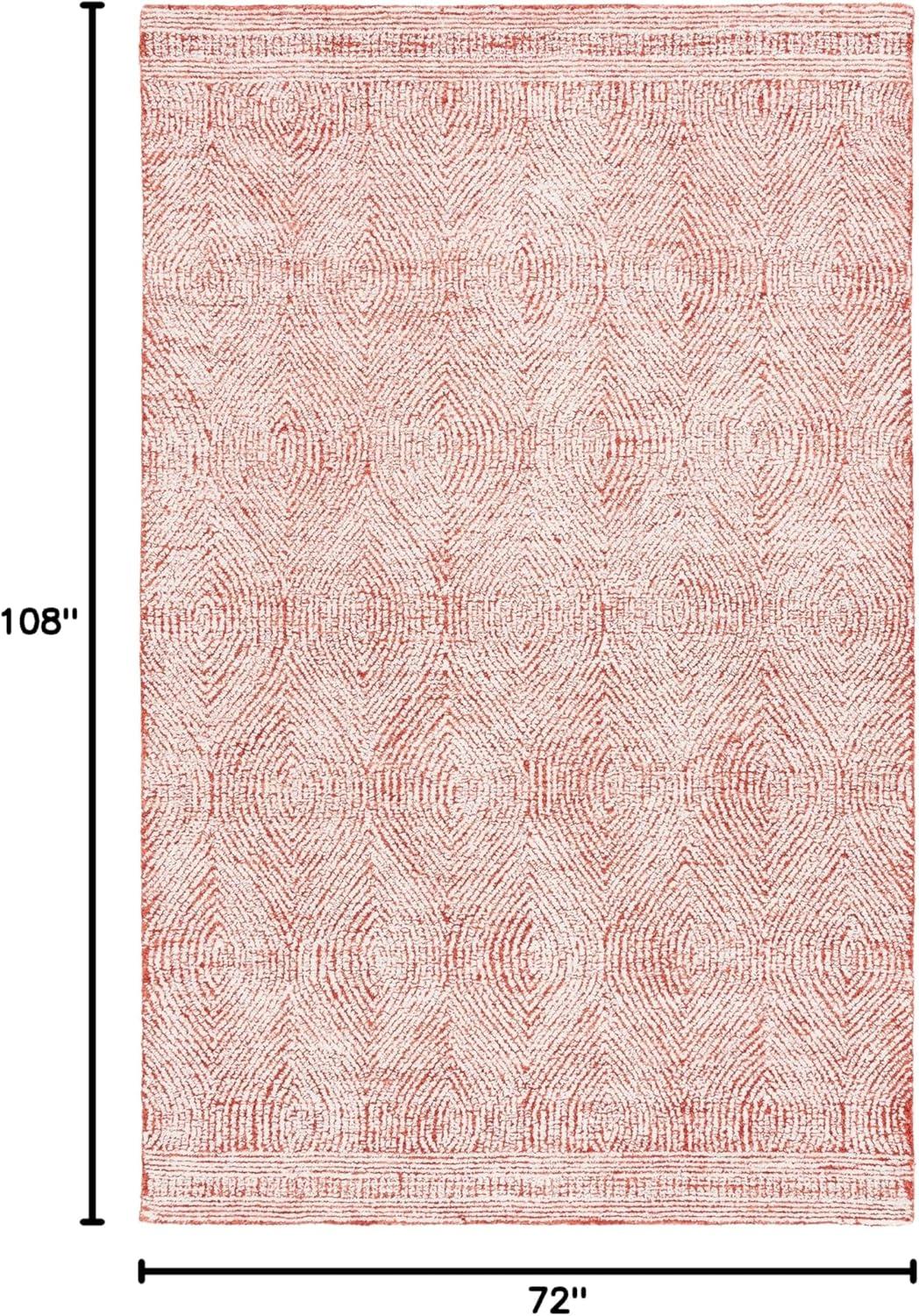 SAFAVIEH Abstract Caelestinus Ogee Wool Area Rug, Ivory/Red, 6' x 9'