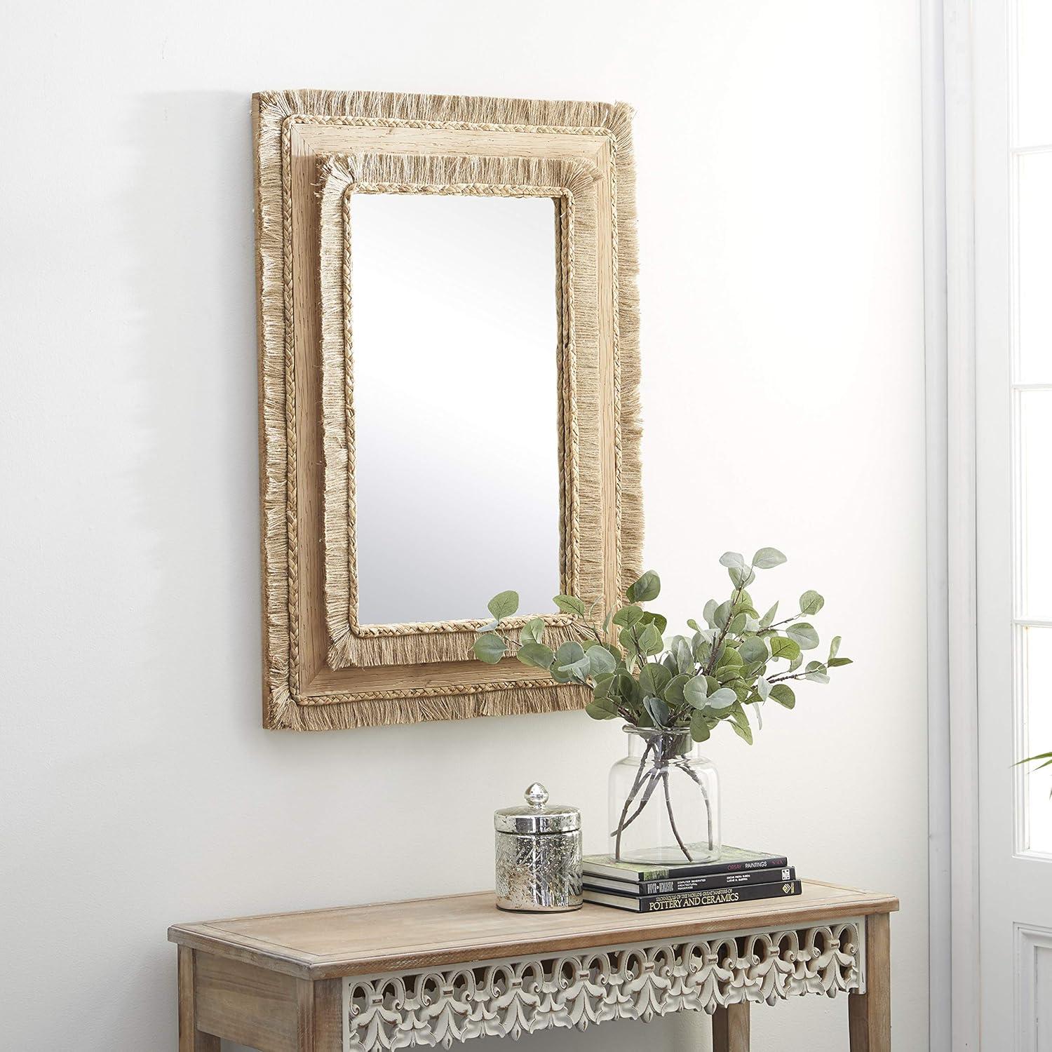 DecMode 26" x 36" Brown Wall Mirror