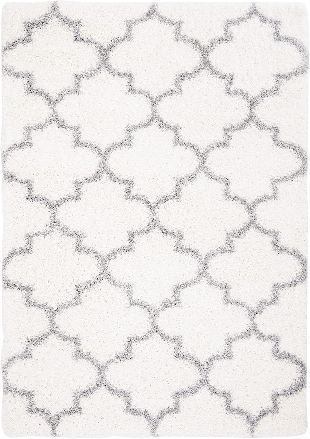 Fontana Shag 800 FNT818 Power Loomed Indoor Area Rug - Cream/Grey - 4'x6' - Safavieh