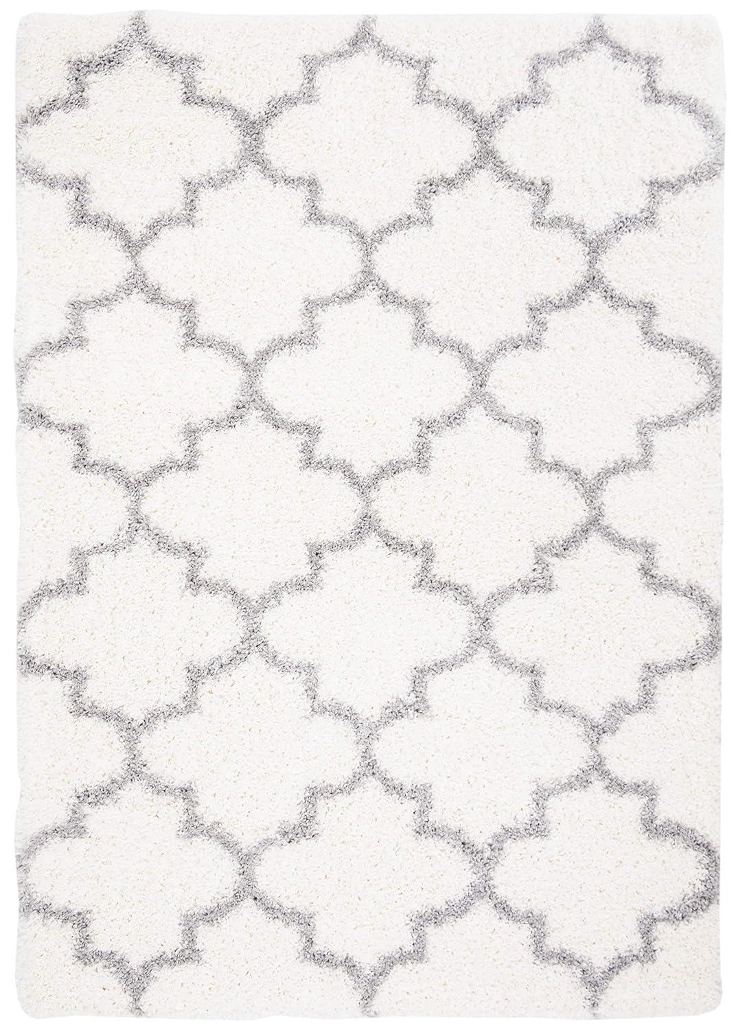Fontana Shag 800 FNT818 Power Loomed Indoor Area Rug - Cream/Grey - 4'x6' - Safavieh