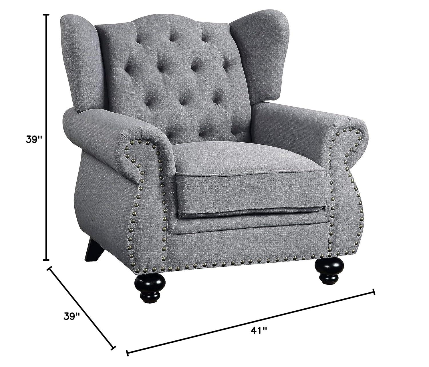 ACM-53282 - ACME Hannes Chair, Gray Fabric