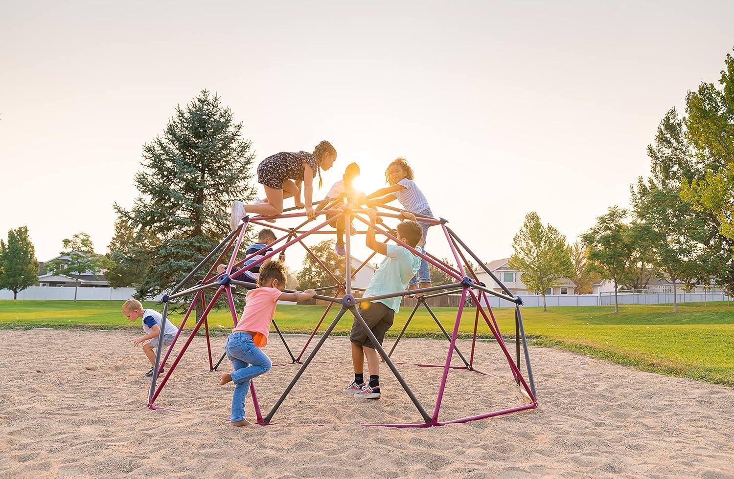 Lifetime Kid's Outdoor 5.5 ft. H x 11 ft. W Dome Climber, Berry and Brown (91088)