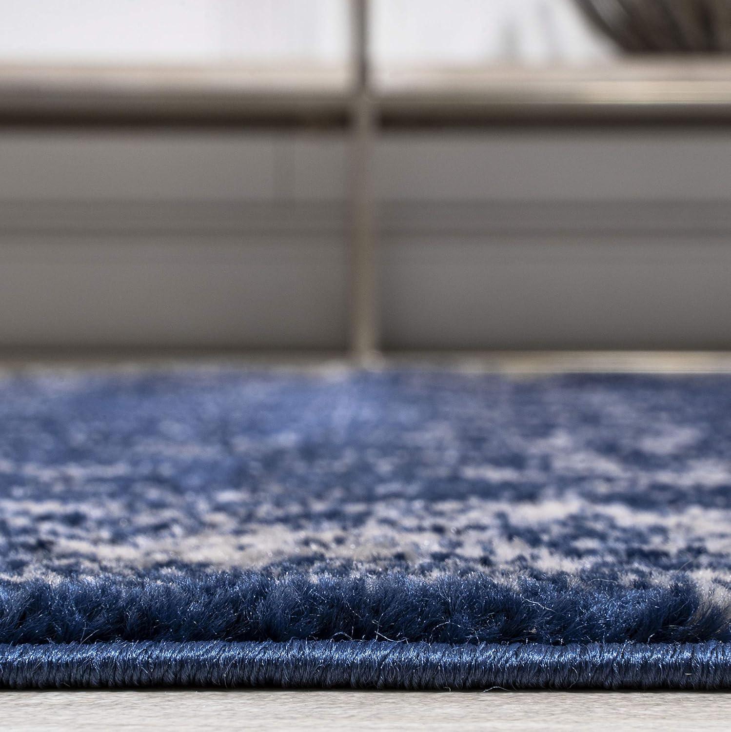 2'x8' Soleiman Modern Persian Runner Rug, Navy - JONATHAN Y