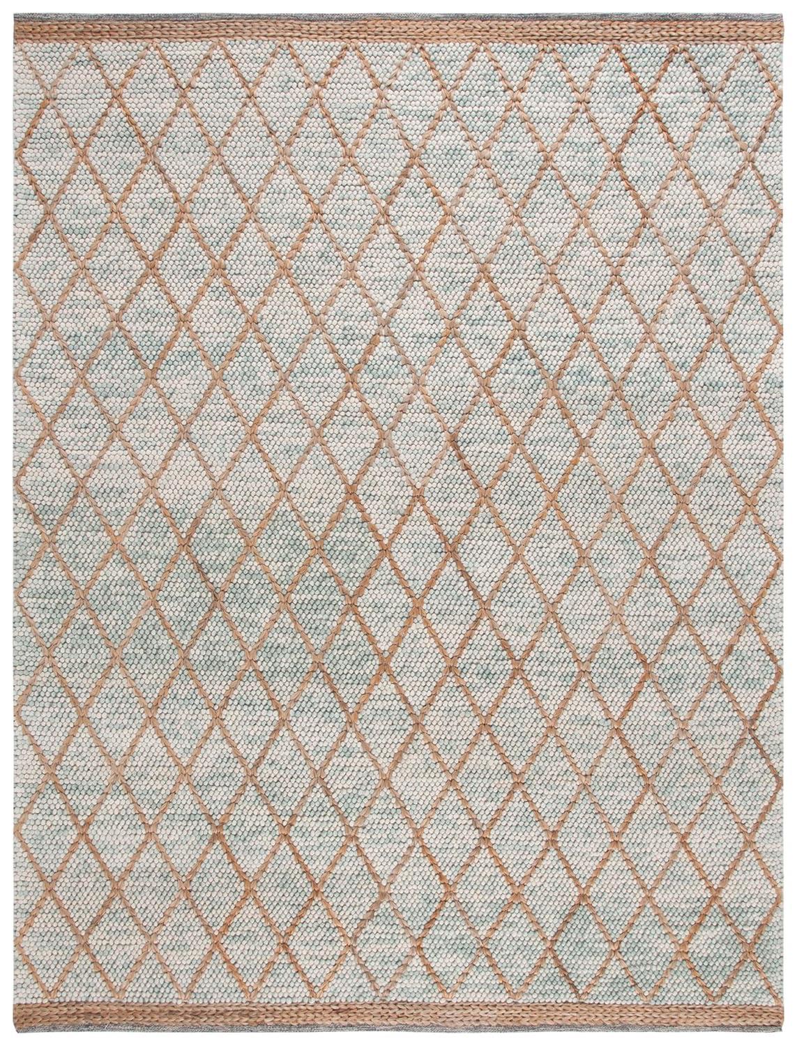 Natura NAT223 Hand Woven Indoor Area Rug - Teal/Natural - 8'x10' - Safavieh