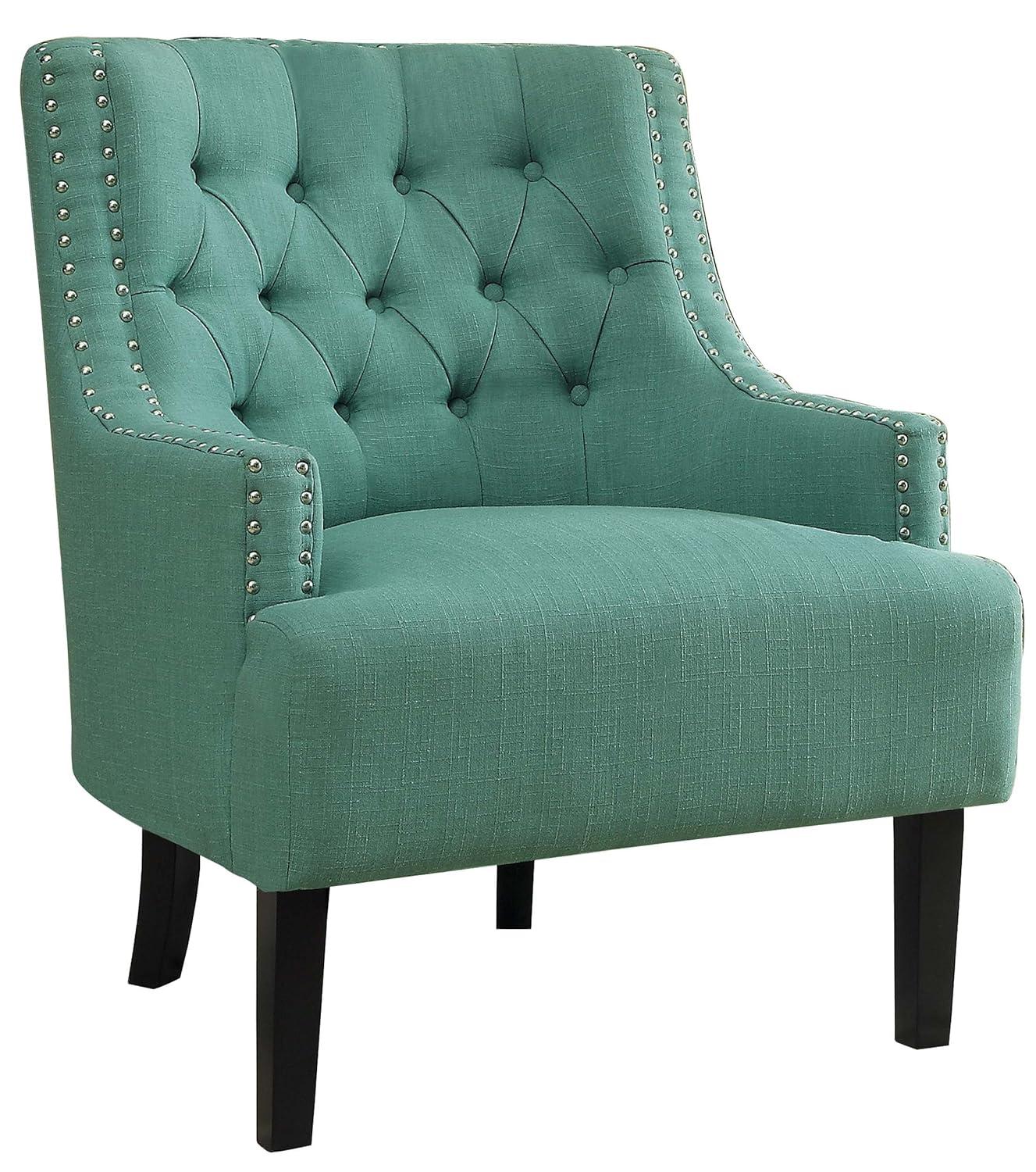 Lexicon Charisma Upholstered Accent Chair in Teal