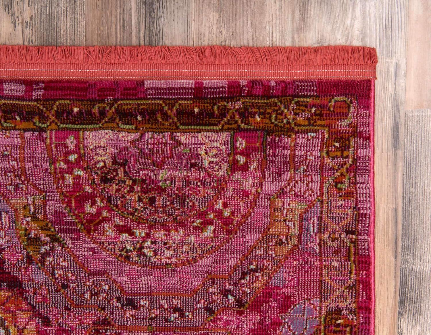 Unique Loom Baracoa Collection Area Rug - Coppelia (4' 3" x 6' Rectangle Pink/Ivory)
