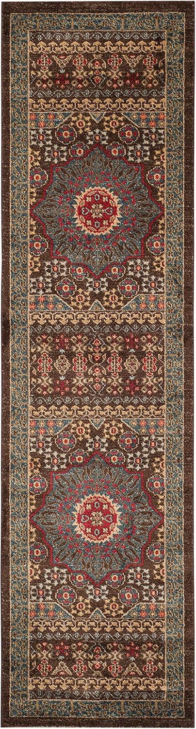 Mahal MAH620 Power Loomed Indoor Runner Rug - Navy/Red - 2'2"x8' - Safavieh.