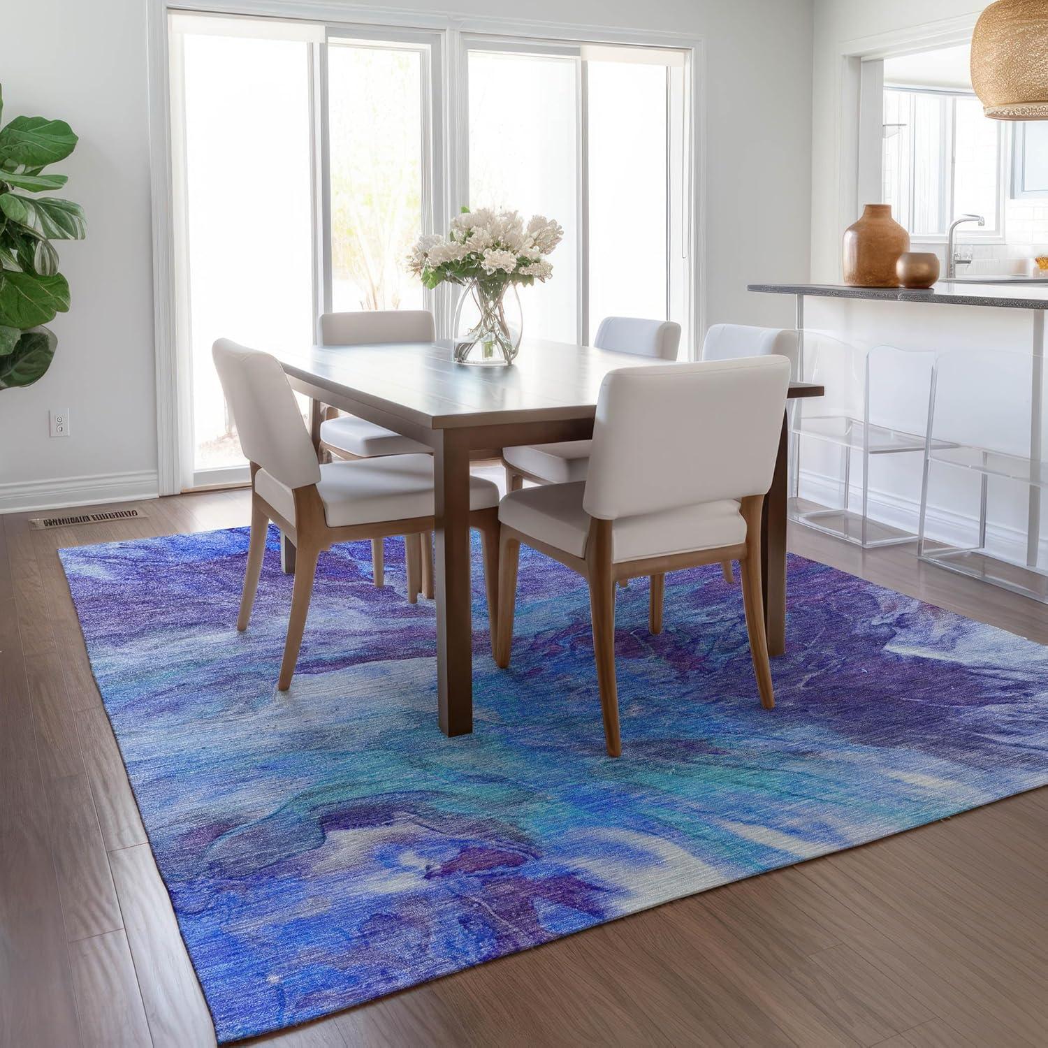 Addison Rugs Chantille Indoor/Outdoor Transitional Modern Blue Washable Rectangle Rug, 3' x 5'