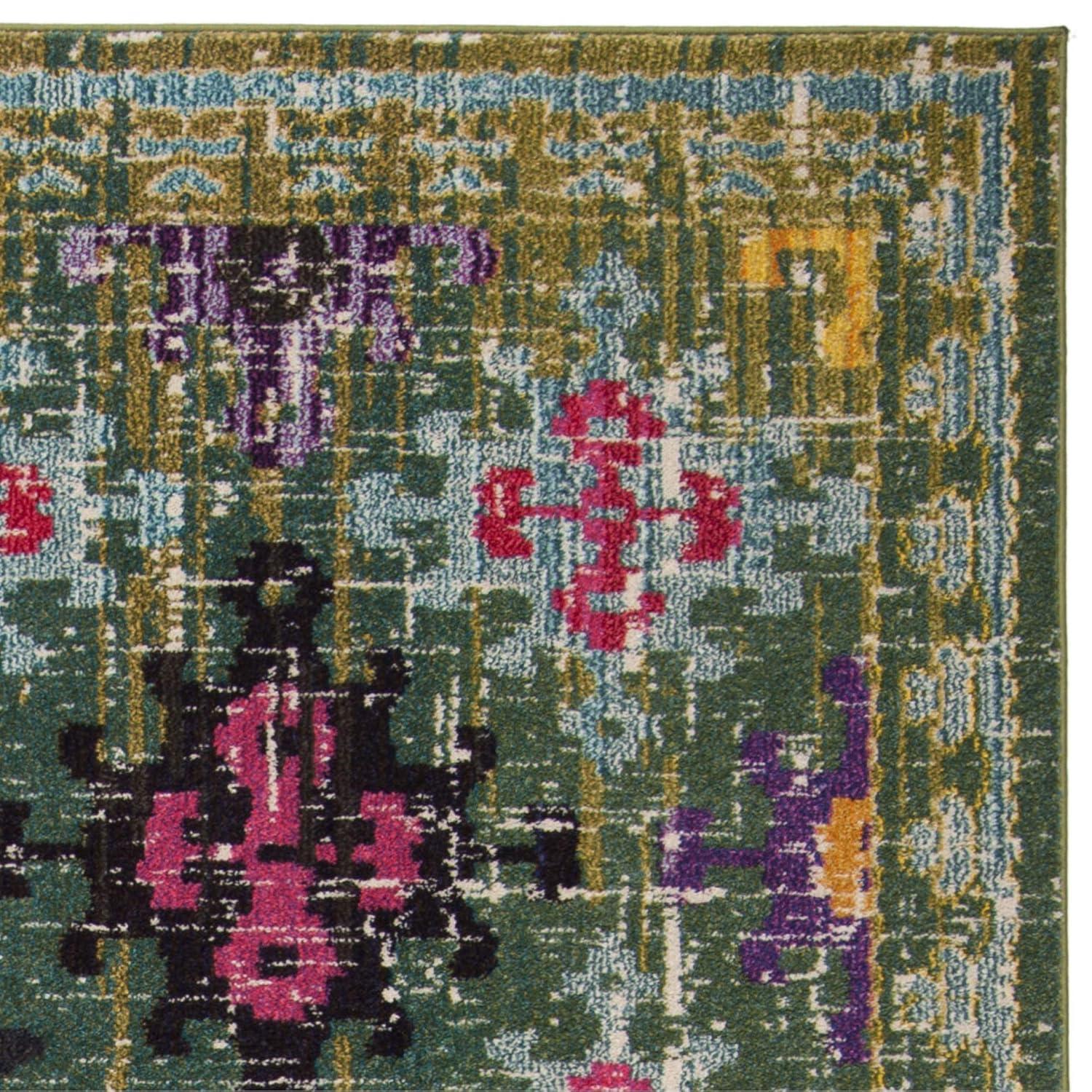 Monaco MNC244 Power Loomed Indoor Area Rug - Green/Multi - 8'x10' - Safavieh.