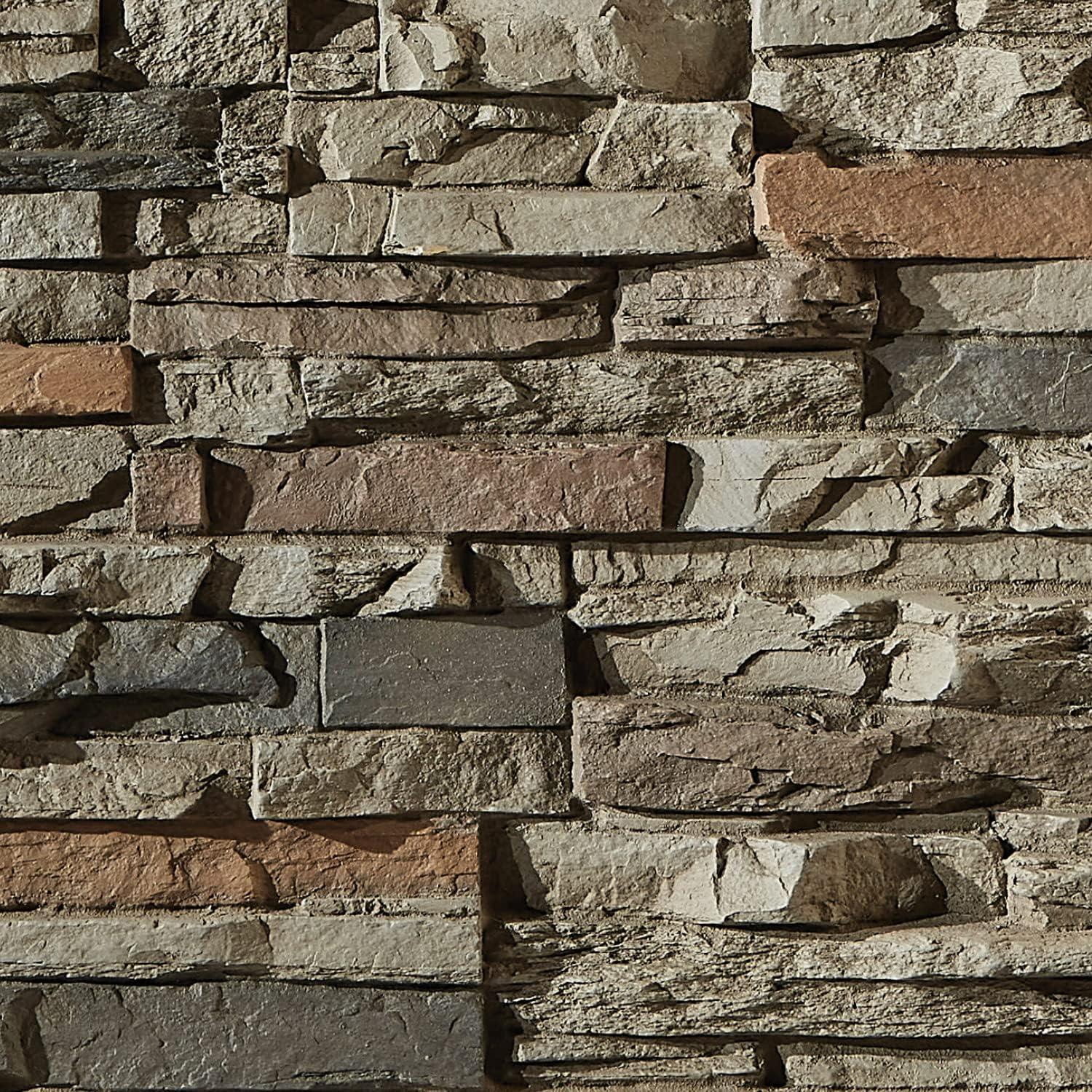 Cambridge Gray 8" x 8" High-Density Polyurethane 3D Faux Stone Wall Panel