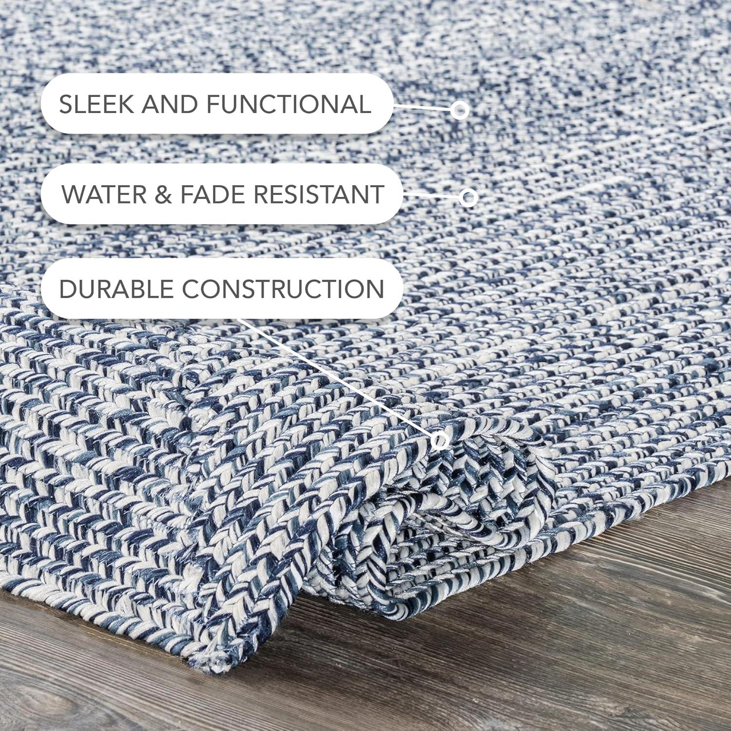nuLOOM Wynn Braided Indoor/Outdoor Navy 3' x 5' Casual Area Rug