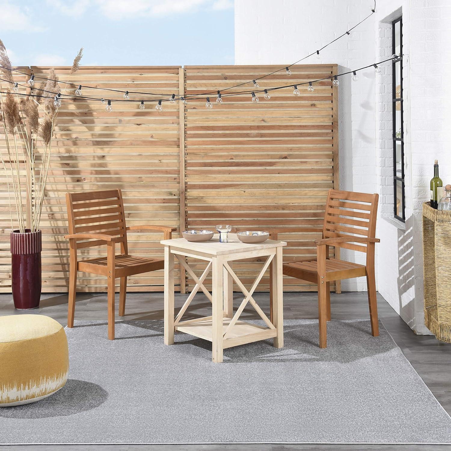 Nourison Essentials Easy Care Indoor Outdoor Area Rug - Silver Grey 5' x Square