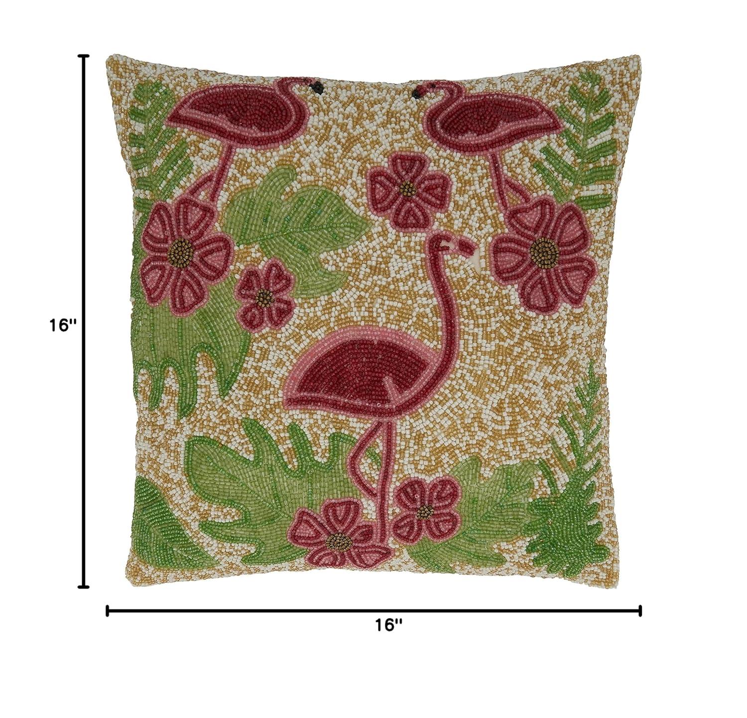 Saro Rosamund Collection Cotton Throw Pillow