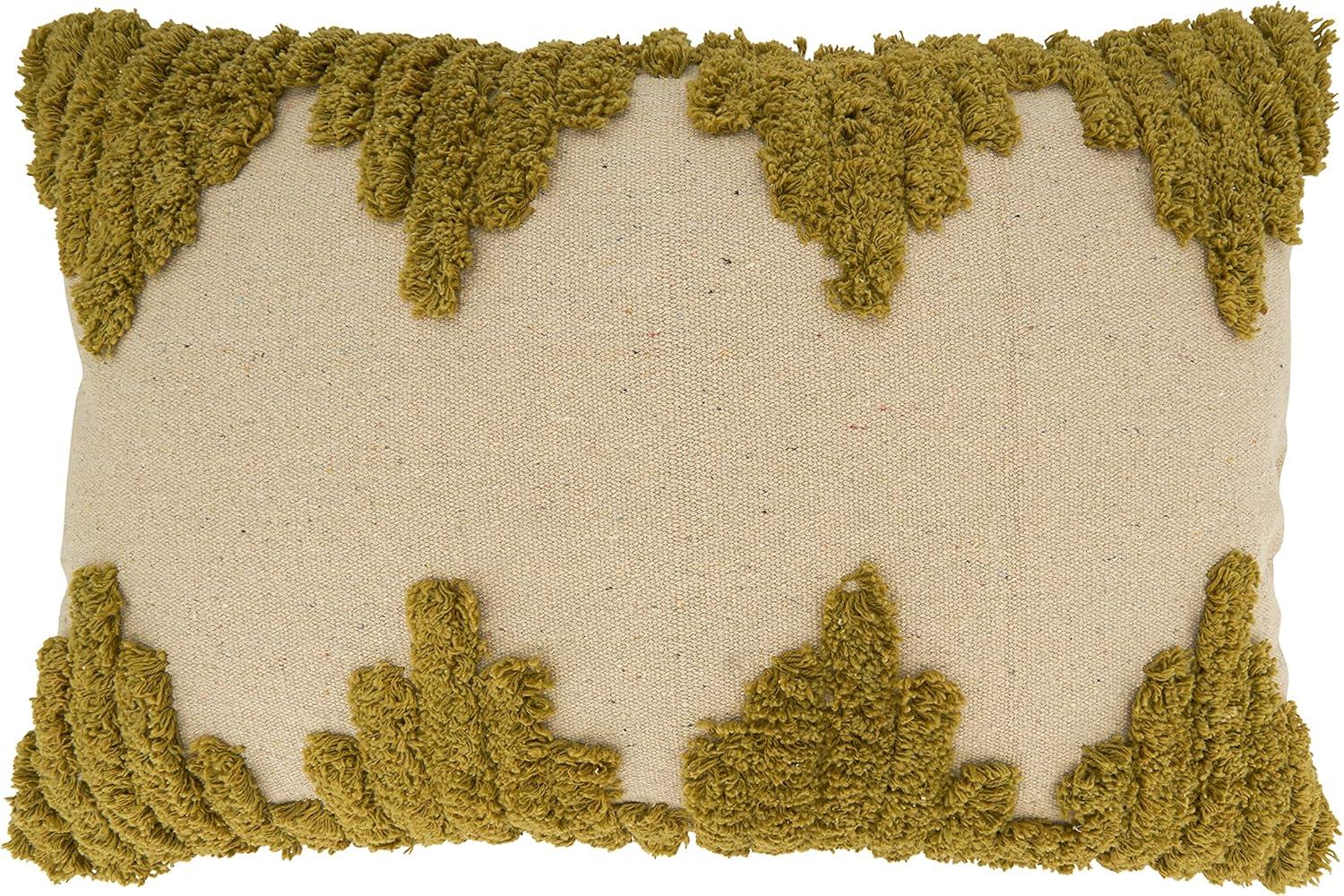 Saro Lifestyle Tufted Throw Pillow With Poly Filling, Chartreuse, 13" x 20"