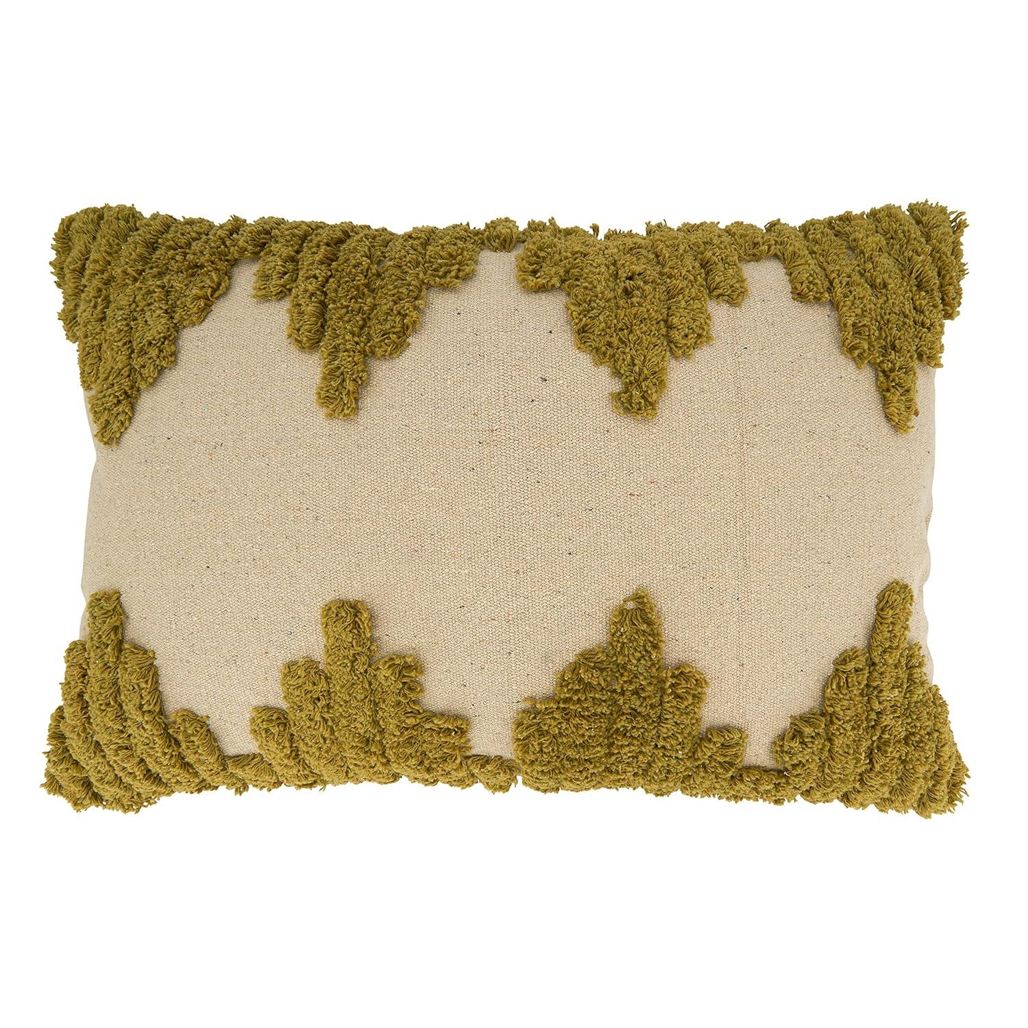 Saro Lifestyle Tufted Throw Pillow With Poly Filling, Chartreuse, 13" x 20"