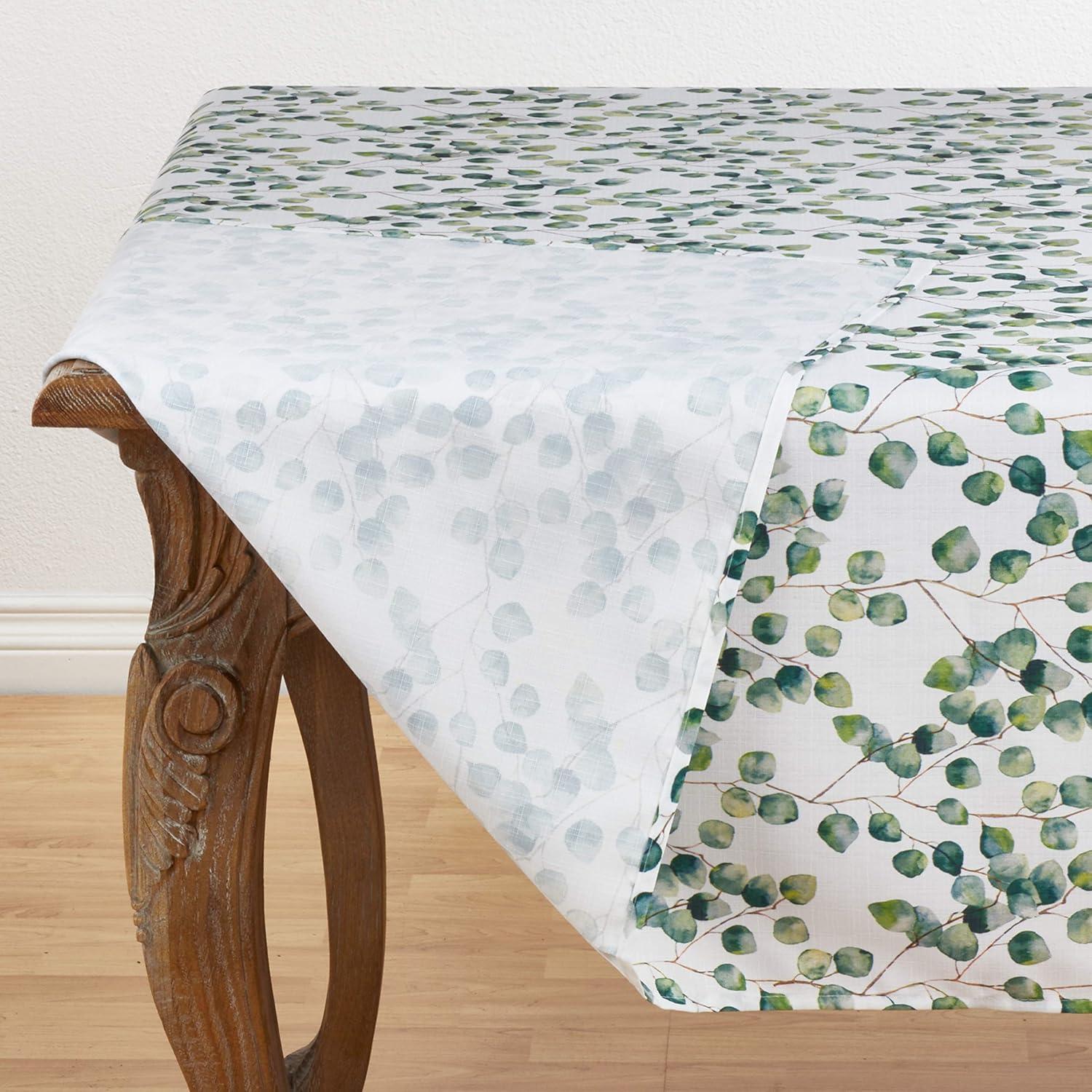 Saro Lifestyle Eucalyptus Leaf Design Tablecloth