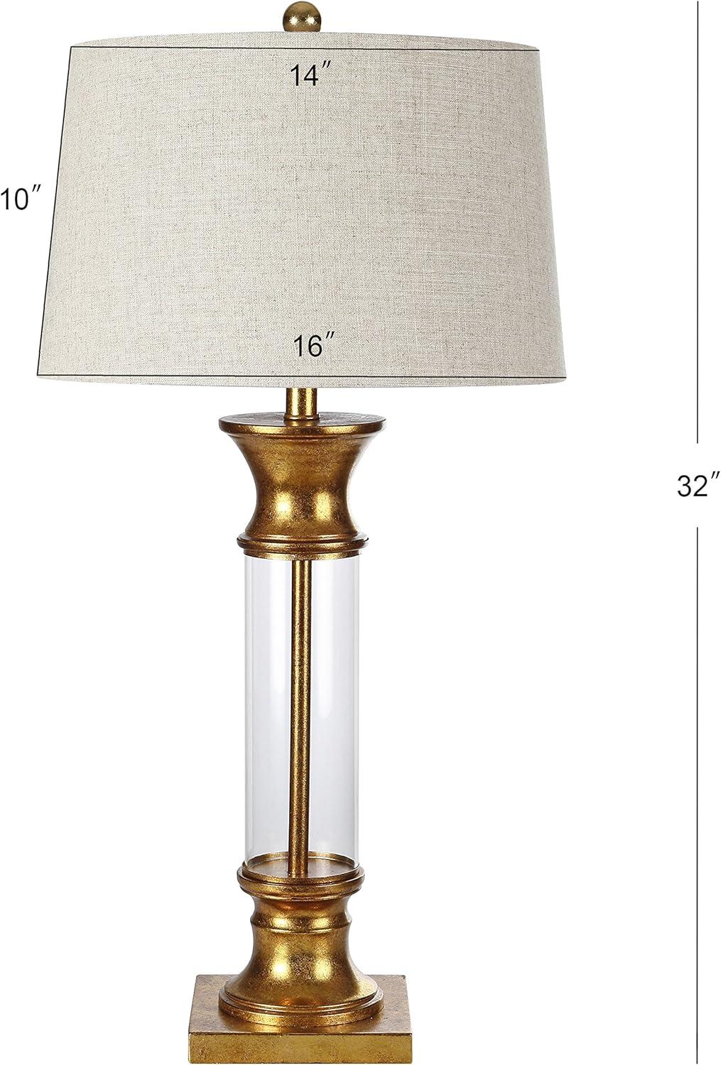 JONATHAN Y Hunter 32" Metal/Glass LED Table Lamp, Gold Leaf (Set of 2)