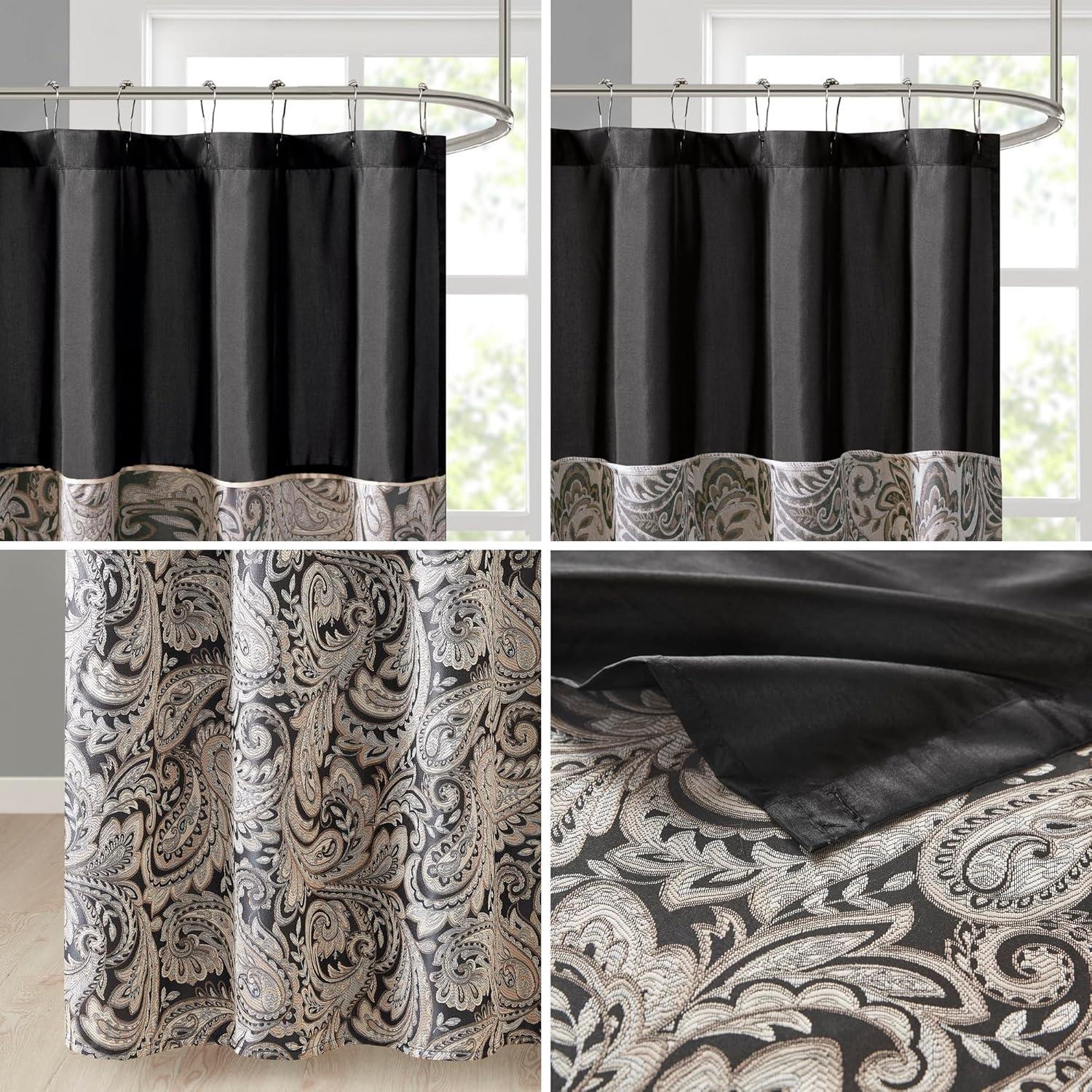 Madison Park Aubrey Paisley Jacquard Shower Curtain