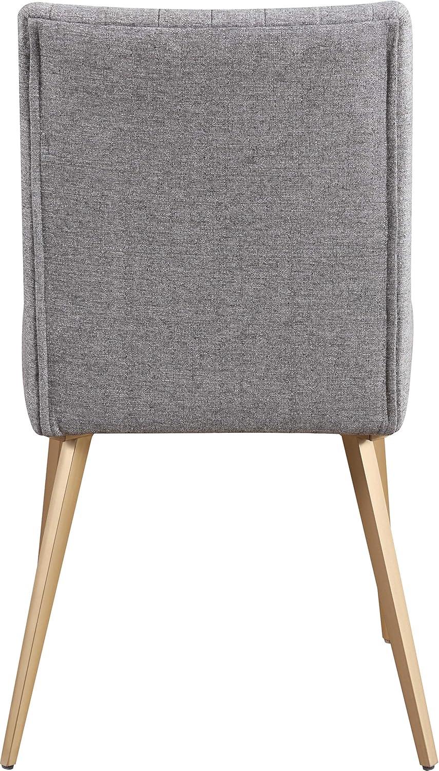 Eleanor Gray Linen Upholstered Dining Chair with Gold Metal Legs