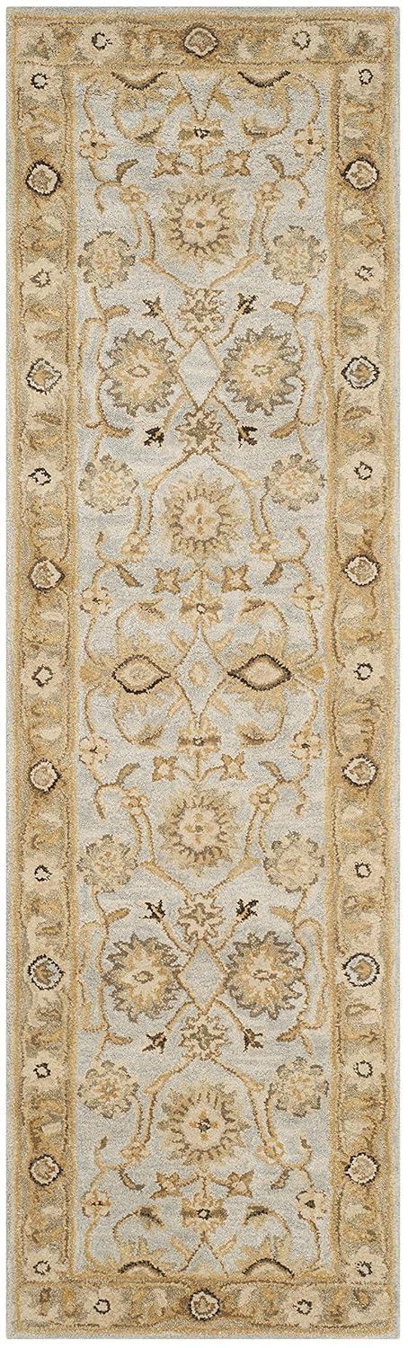 Antiquity AT856 Hand Tufted Runner Rug - Light Blue/Sage - 2'3"x8' - Safavieh.